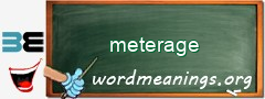 WordMeaning blackboard for meterage
